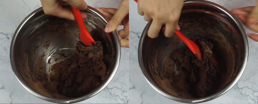 Step 1 Mixing dough Keto Chocolate Almond Cookies