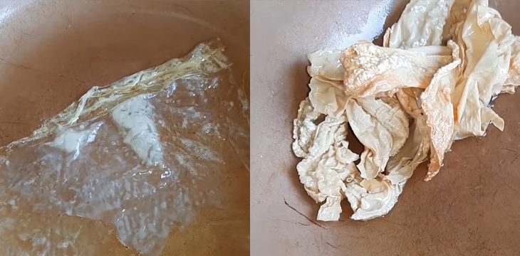Step 3 Processing tofu and fried tofu skin Mixed rice paper