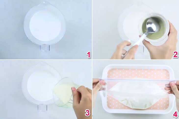 Step 2 Make durian ice cream mixture Bingsu durian