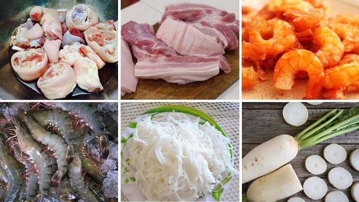 Ingredients for the Western-style vermicelli dish
