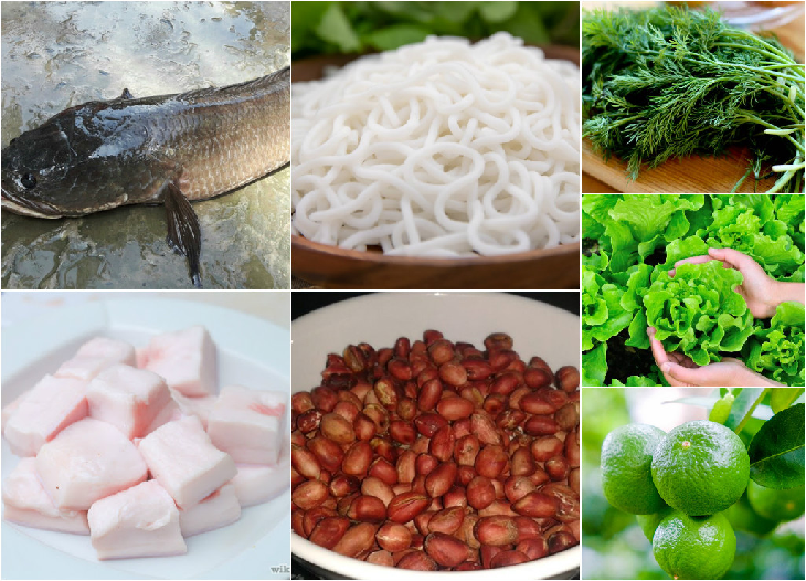 Ingredients for grilled snakehead fish with scallion oil