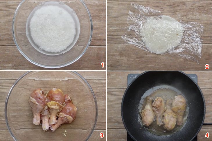 Step 1 Marinate and Fry the Chicken for Chicken Thigh Wrapped in Sticky Rice