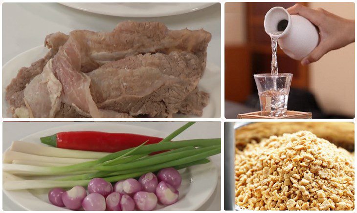 Ingredients for stir-fried beef tendon with lemongrass and chili