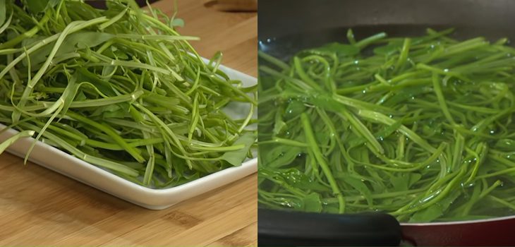 Step 1 Prepare the ingredients for Vegetarian Water Spinach Salad