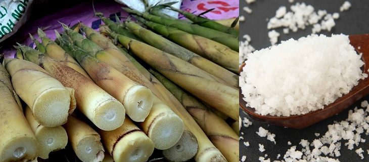 Ingredients for dried bamboo shoots dish