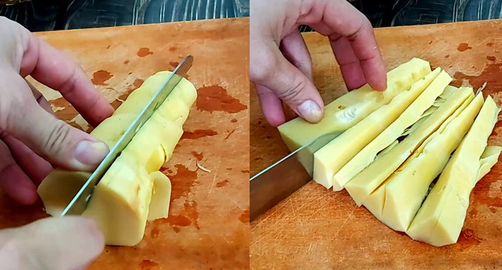 Step 3 Cutting Bamboo Shoots Dried Bamboo