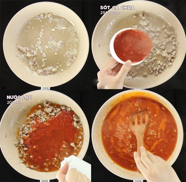 Step 2 Cooking spaghetti sauce Baked cheese spaghetti