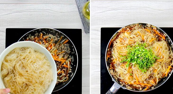 Step 3 Stir-fried vermicelli with minced meat