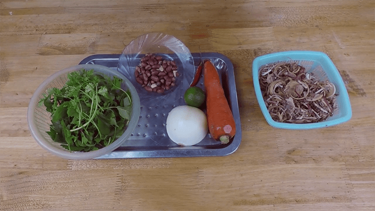 Ingredients for banana flower salad with tofu