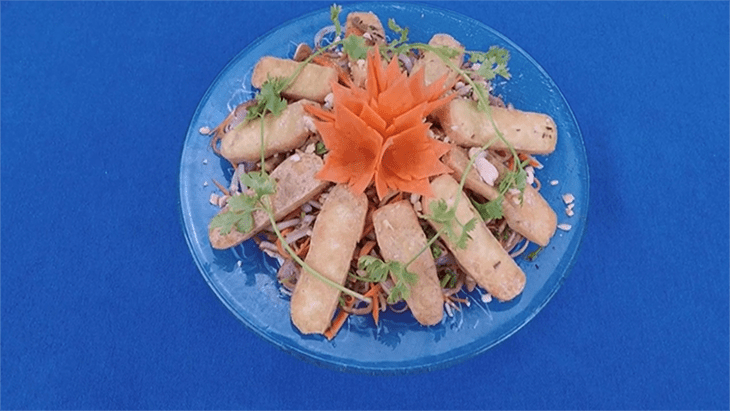 Step 4 Final Product Banana Flower Salad with Fried Tofu