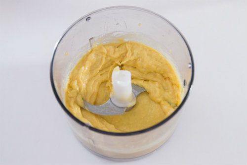 Step 1 Blend durian for Durian Panna Cotta