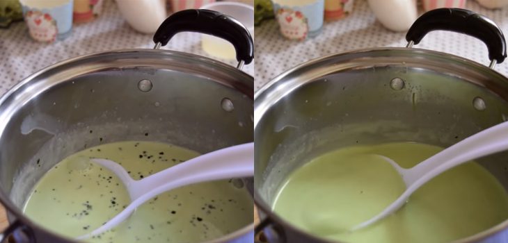 Step 3 Mix the Matcha panna cotta mixture