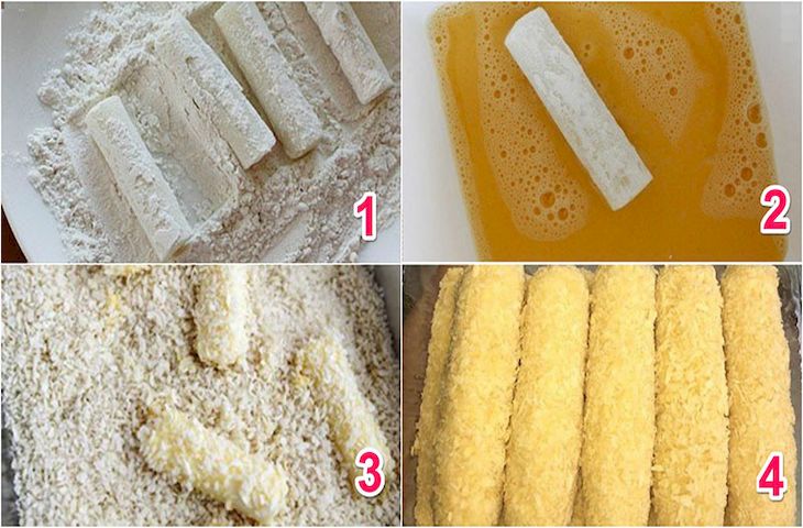 Step 3 Coat with batter and cheese Cheese Stick