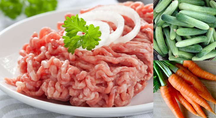 Ingredients for minced meat soup