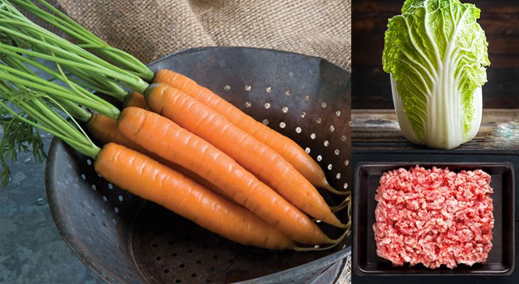 Ingredients for minced meat soup
