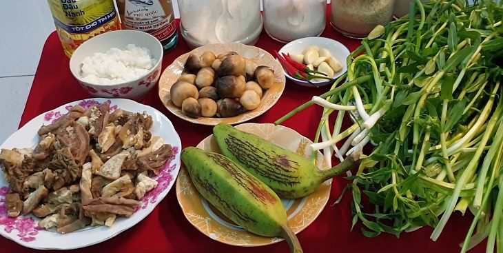 Ingredients for beef offal hot pot with fermented rice