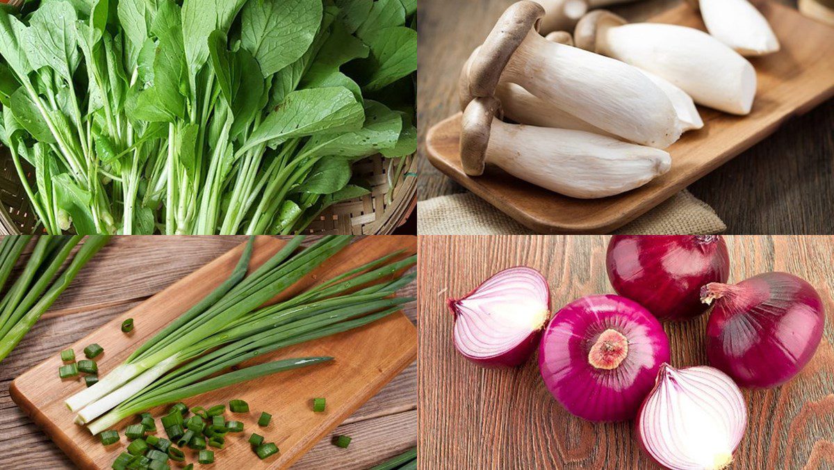 Ingredients for the dish stir-fried sweet cabbage with mushrooms