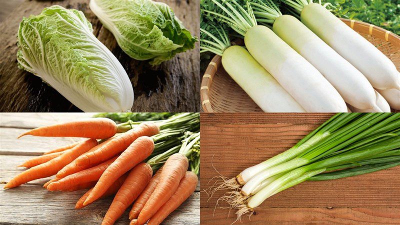 Ingredients for pickled cabbage dish