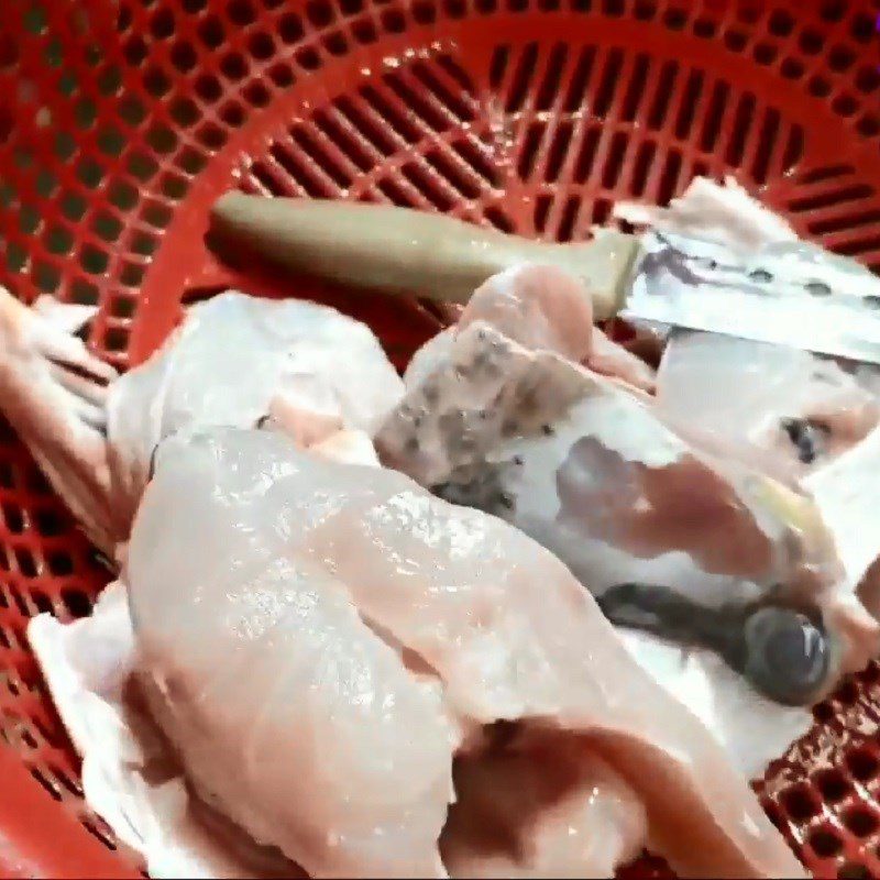 Step 1 Prepare Barramundi for Sour Soup with Barramundi and Sour Bamboo Shoots