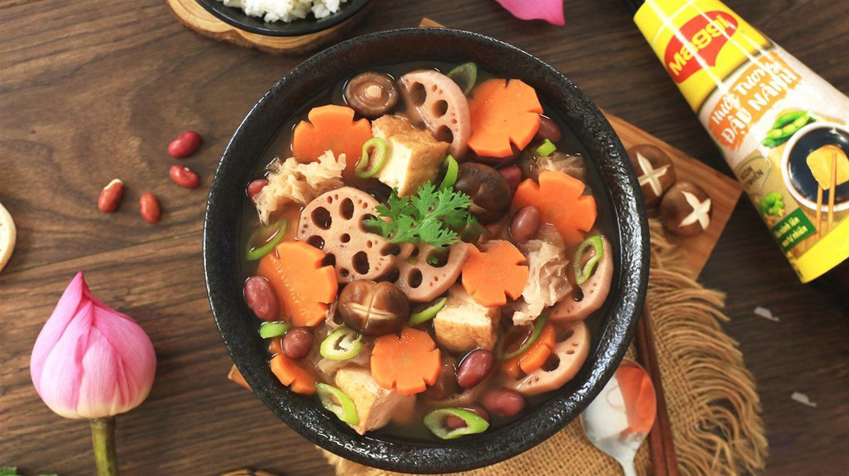 Lotus root red bean soup