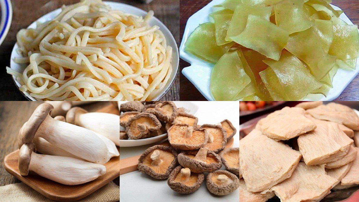 Ingredients for Vegetarian Cao Lầu dish