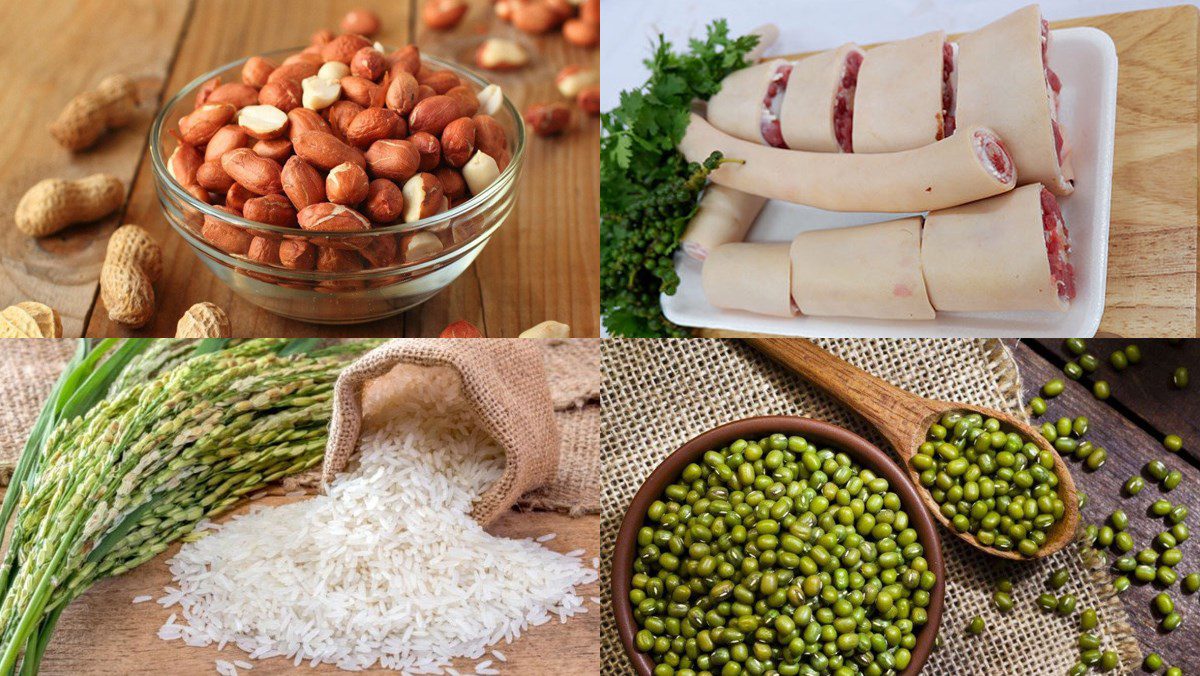 Ingredients for beef tail porridge