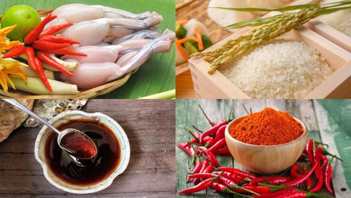 Ingredients for Singapore frog porridge