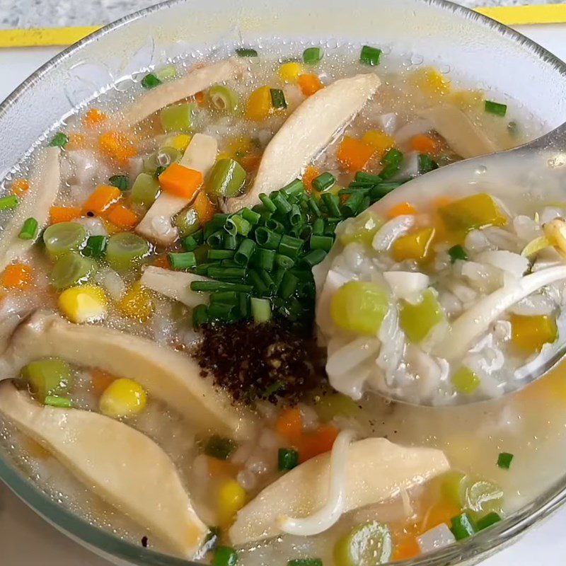 Step 4 Final product Vegetarian vegetable porridge