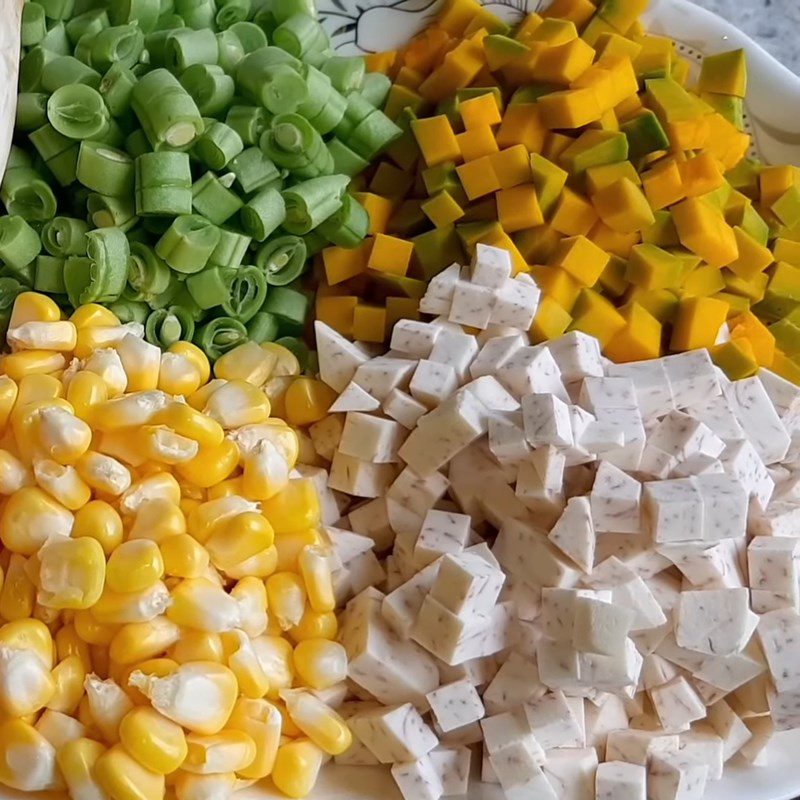 Step 1 Prepare the ingredients for Vegetarian Vegetable Porridge