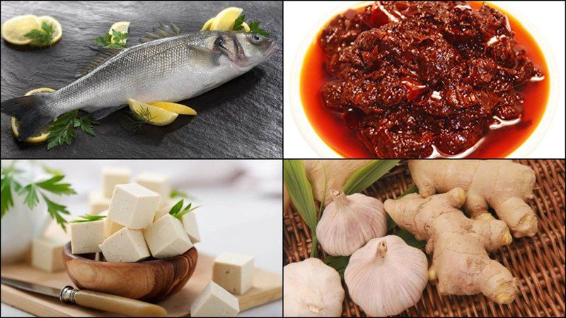 Ingredients for crispy barramundi dish