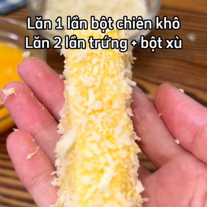 Step 2 Cooking Fried Fresh Milk Cake (Recipe shared from Tiktok Cooking with TasteVN)