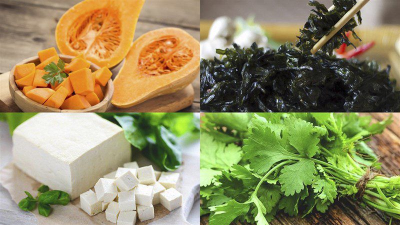 Ingredients for vegetarian pumpkin soup