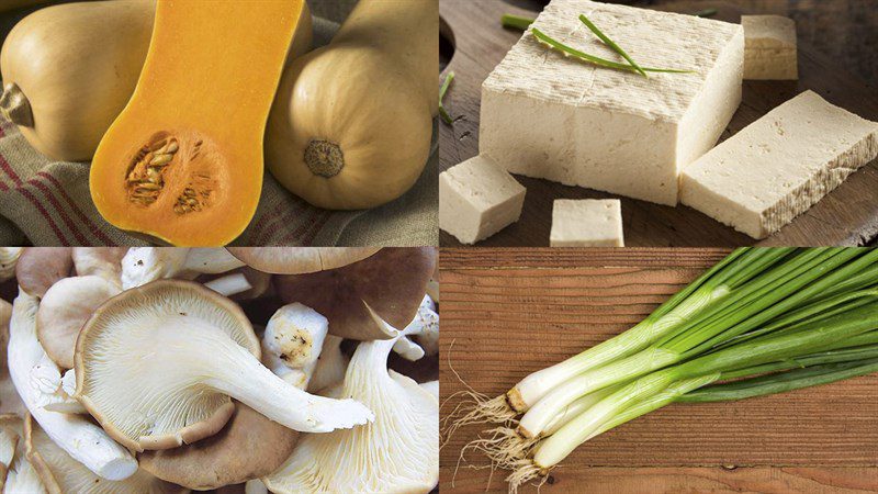 Ingredients for vegetarian pumpkin soup