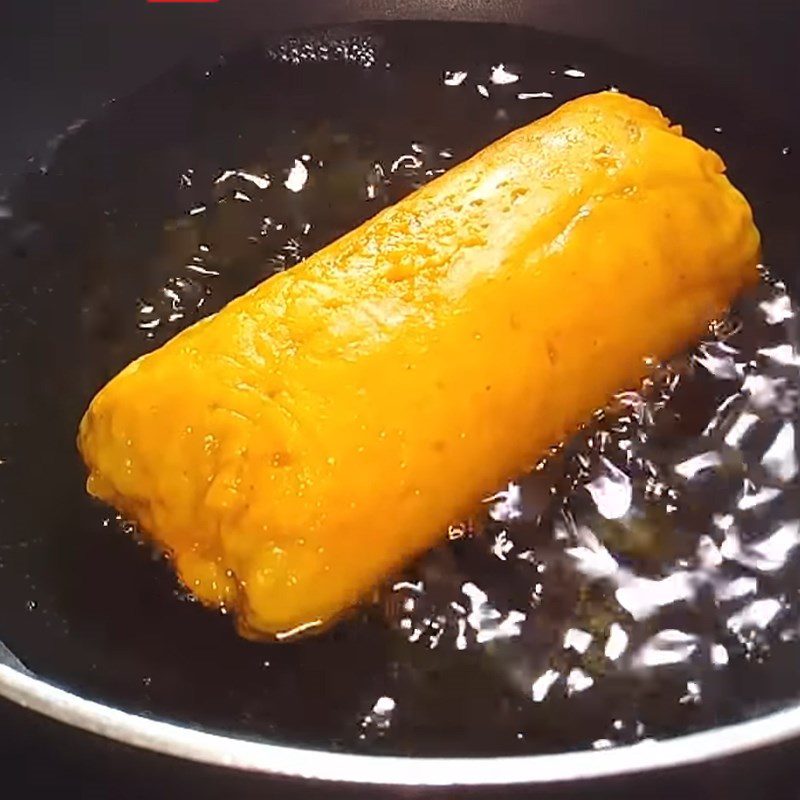 Step 6 Fry the sausage Vegetarian cinnamon sausage from flour
