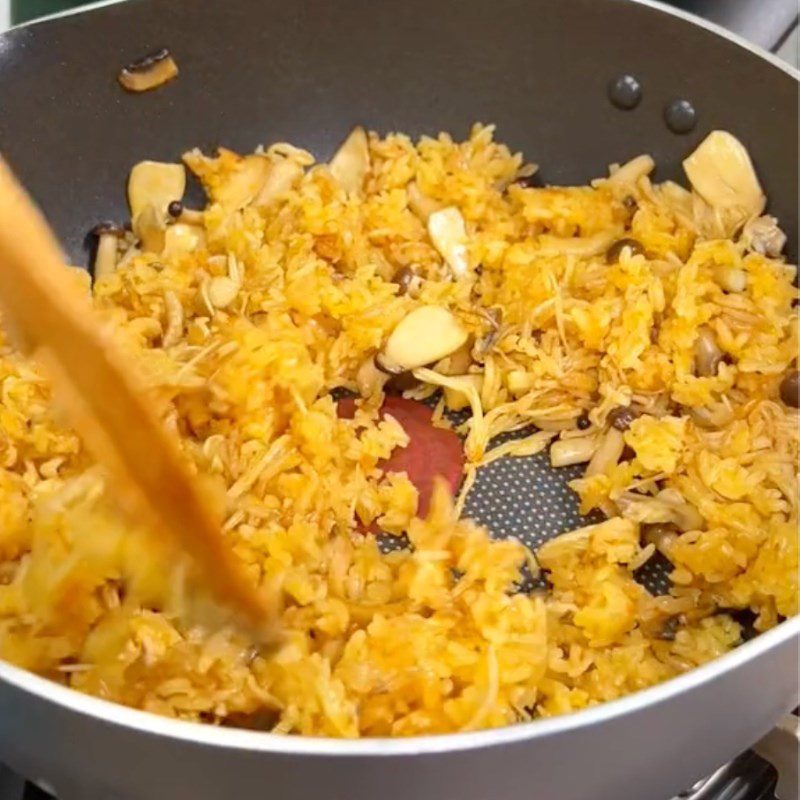 Step 3 Fried Mushroom Rice Fried Chicken Mushroom Rice