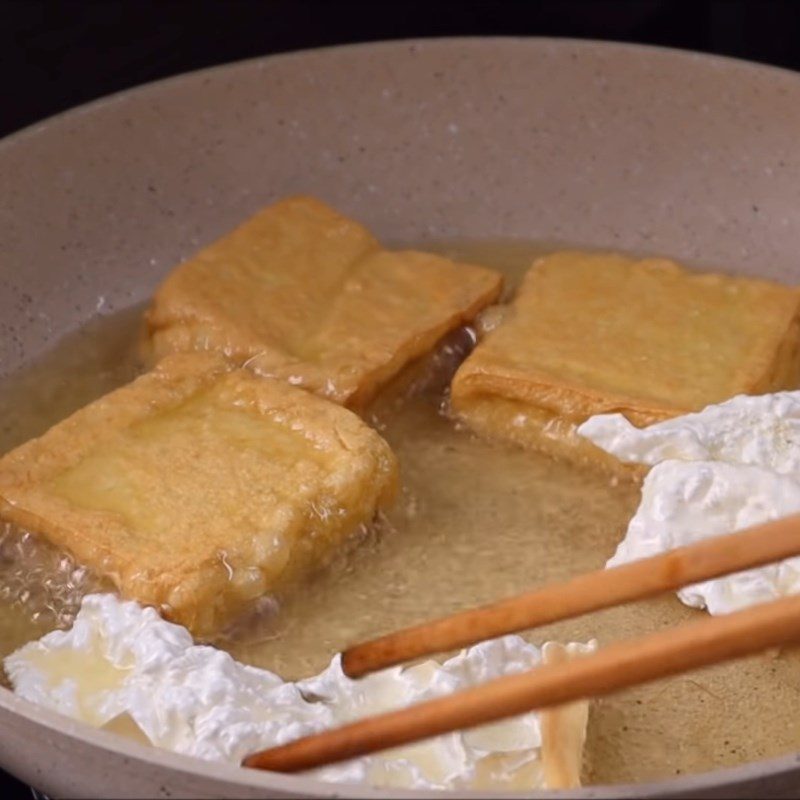 Step 2 Fry tofu for vegetarian beef pho