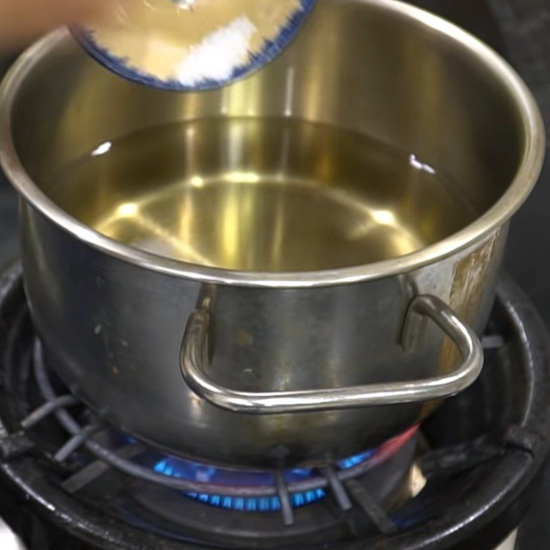 Step 3 Boil chicken Fried chicken with sesame and Vietnamese coriander