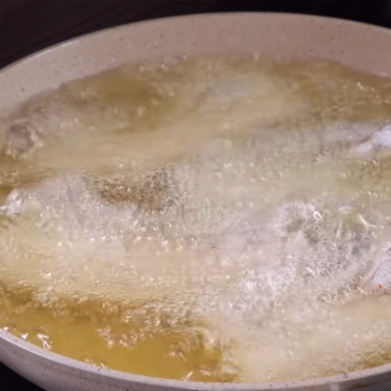 Step 6 Fry the meat Crispy pork belly fried in fish sauce