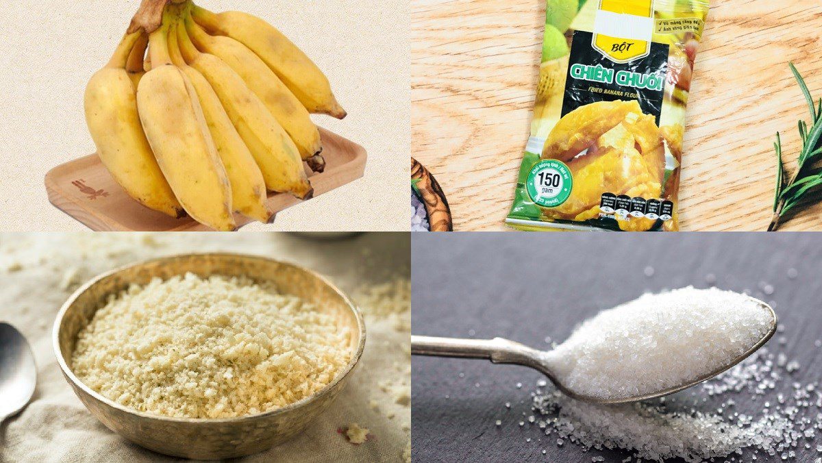 Ingredients for fried bananas dish