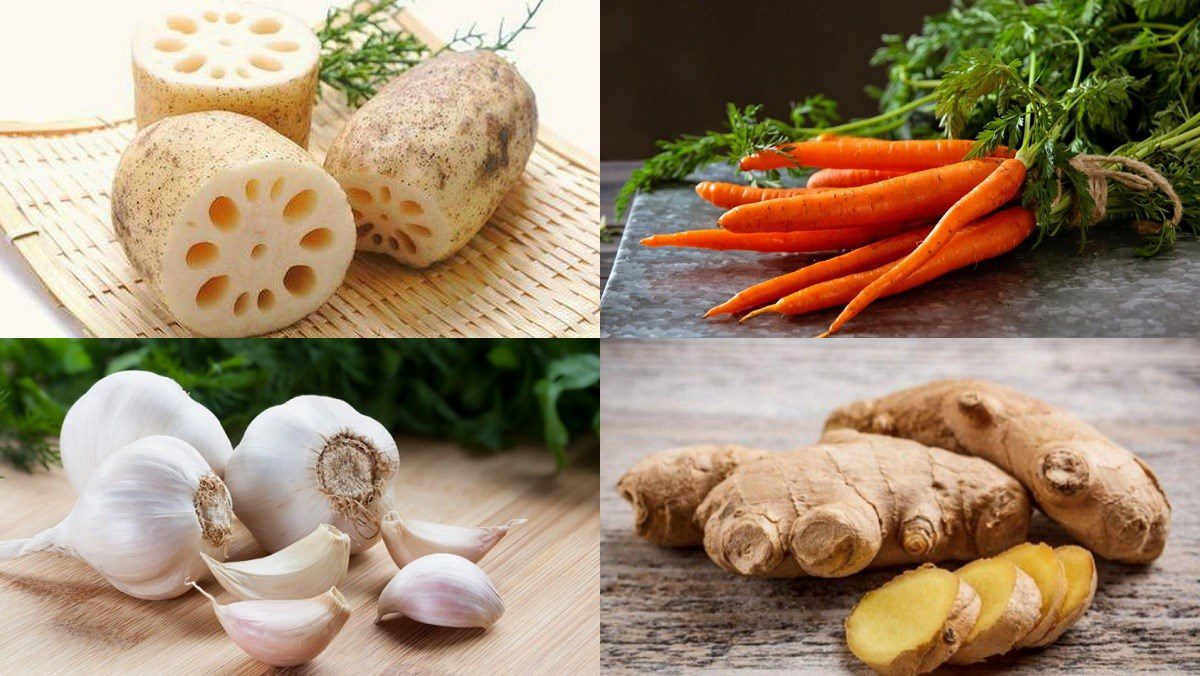 Ingredients for sweet and sour pickled lotus root dish