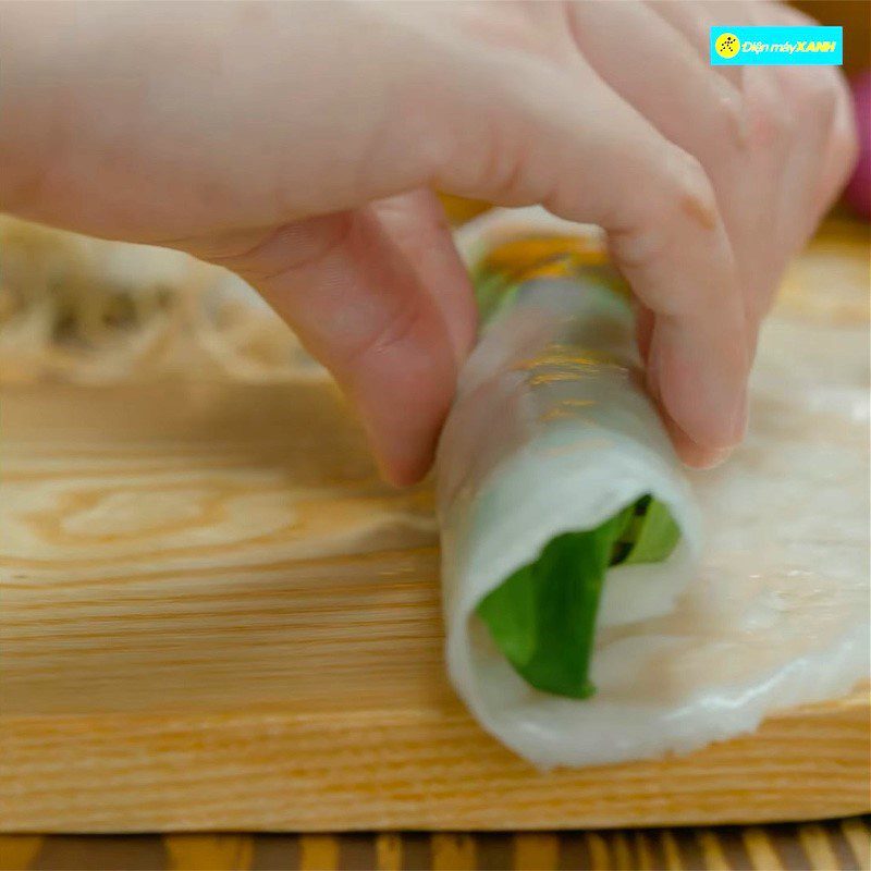 Step 4 Rolling the noodles vegetarian rice rolls