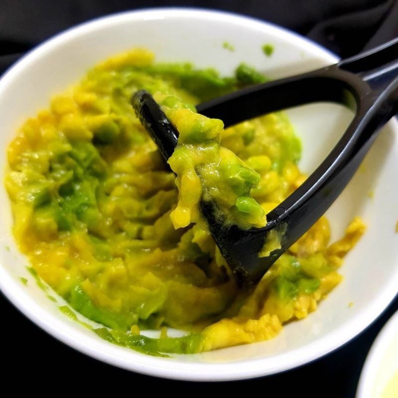 Step 2 Mashing avocado for Avocado Coffee