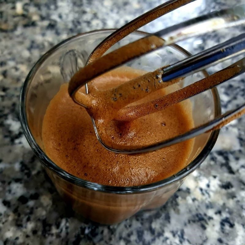 Step 1 Whipping coffee for Avocado Coffee