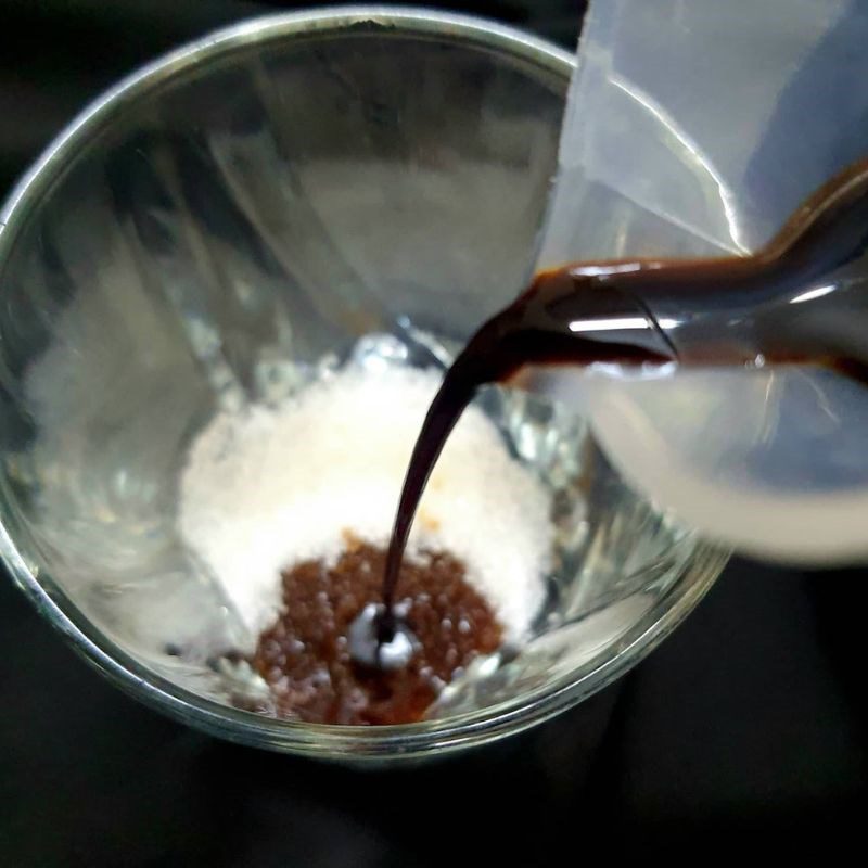 Step 1 Whipping coffee for Avocado Coffee