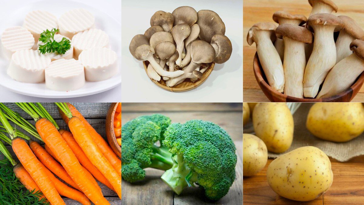 Ingredients for grilled tofu in foil using an oven