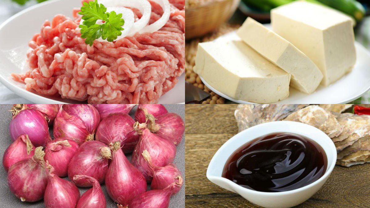 Ingredients for stuffed tofu dish using an air fryer