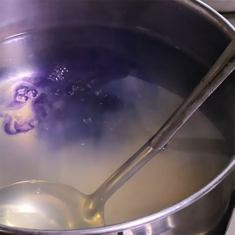 Step 2 Cooking jelly Butterfly pea jelly