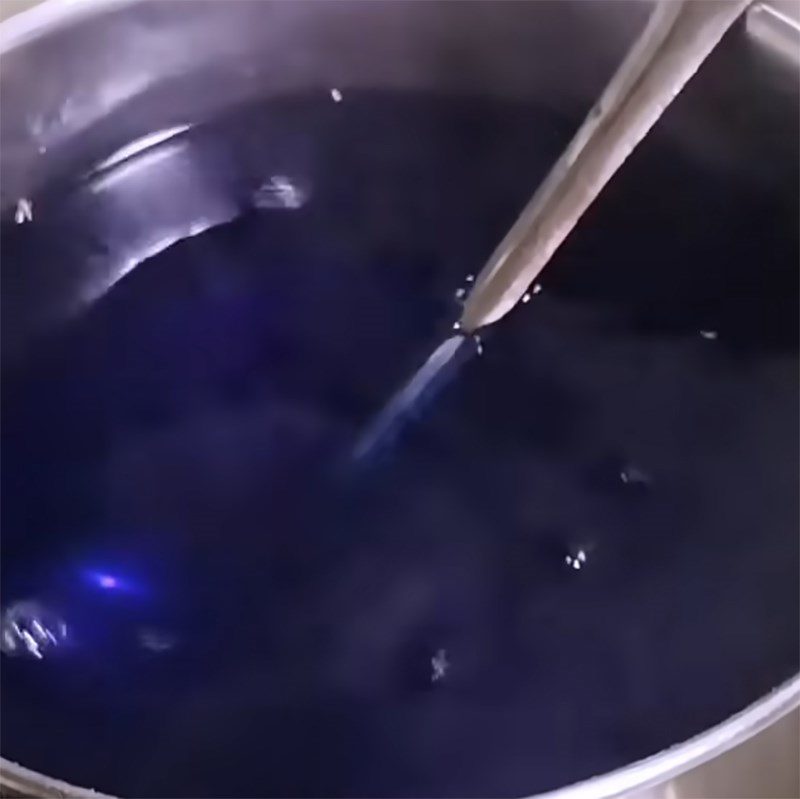 Step 2 Cooking jelly Butterfly pea jelly