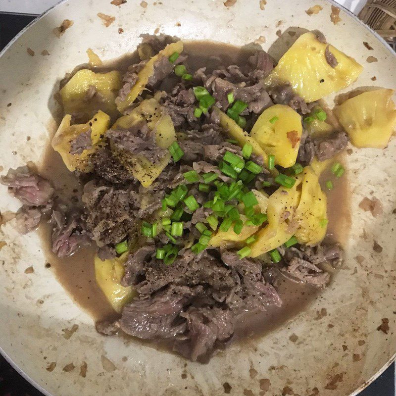 Step 3 Make beef sautéed with pineapple Beef sautéed with pineapple (recipe shared by a user)