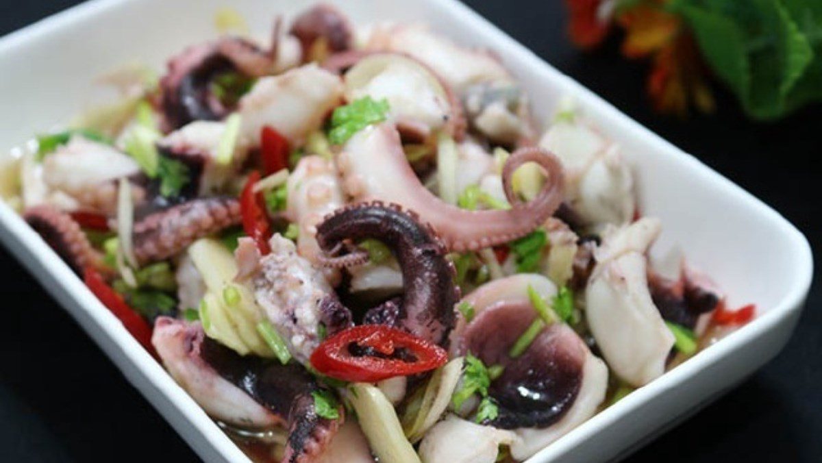 Spicy and sour octopus salad